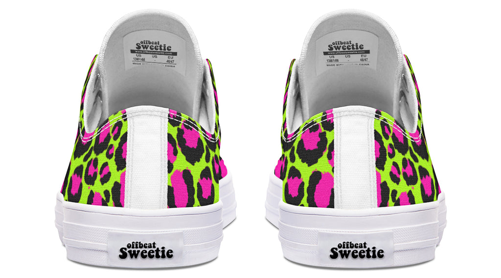 Neon Leopard Low Tops - Offbeat Sweetie