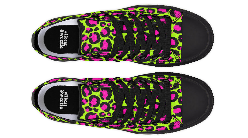 Neon Leopard Low Tops - Offbeat Sweetie