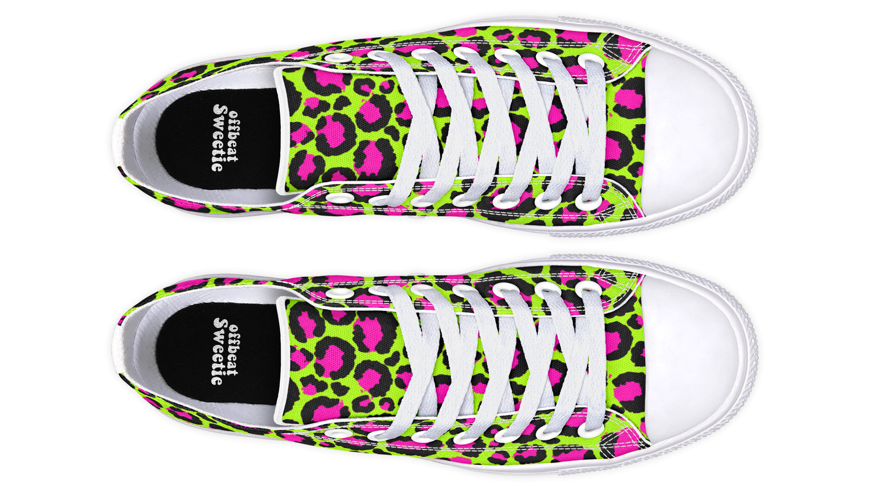 Neon Leopard Low Tops - Offbeat Sweetie