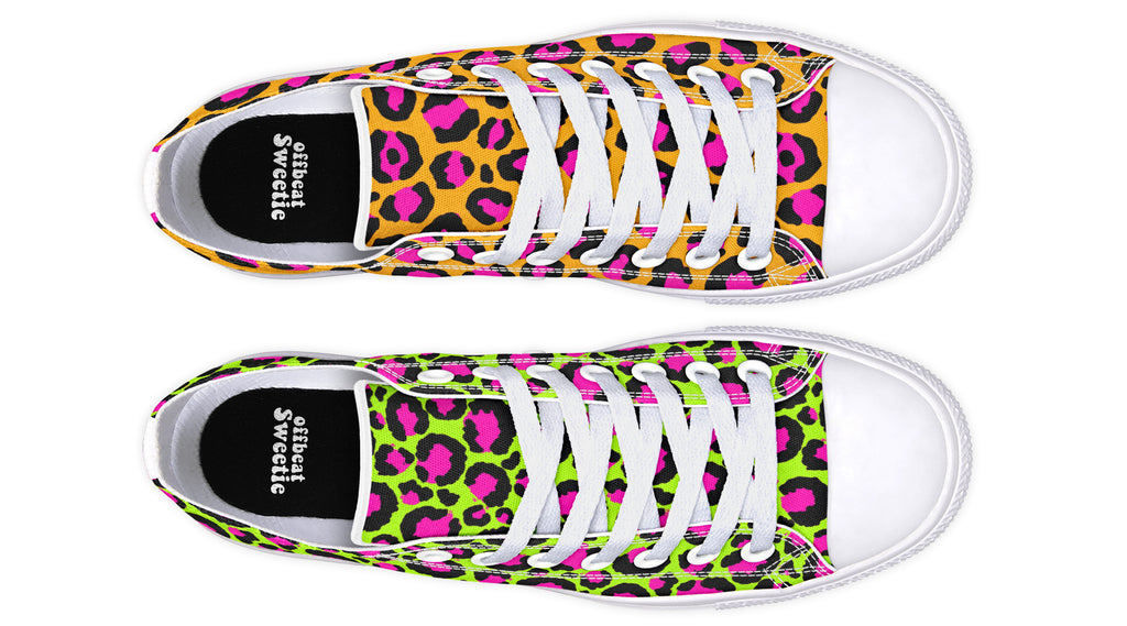 Neon Leopard x Neon Safari Mismatch Low Tops