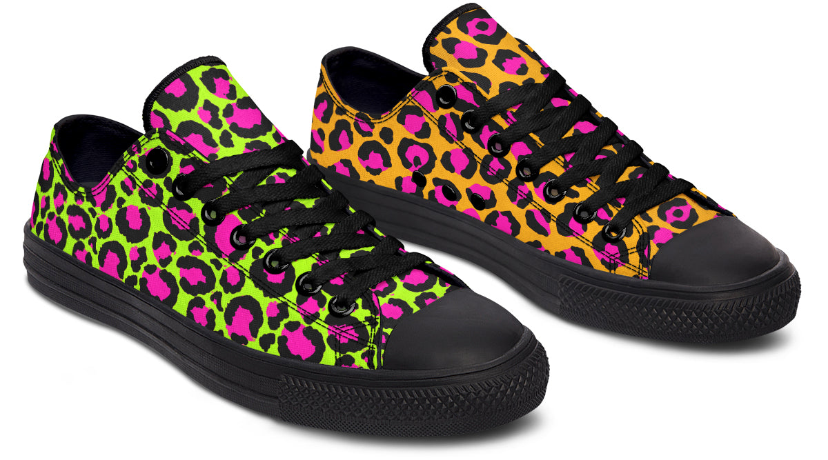 Neon Leopard x Neon Safari Mismatch Low Tops (Wide)