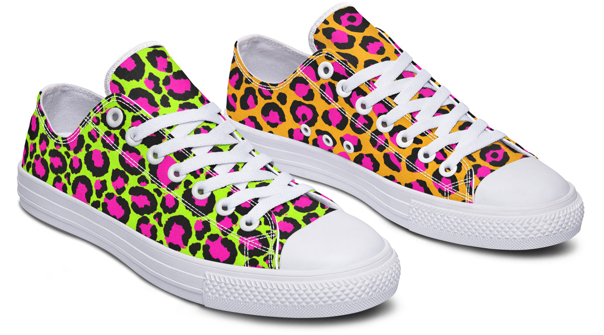 Neon Leopard x Neon Safari Mismatch Low Tops (Wide)
