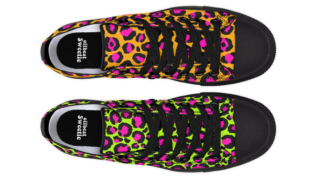 Neon Leopard x Neon Safari Mismatch Low Tops (Wide)