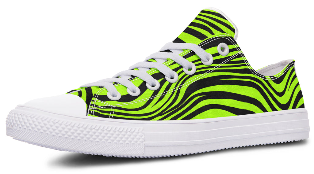 Neon Leopard x Neon Zebra Green Mismatch Low Tops