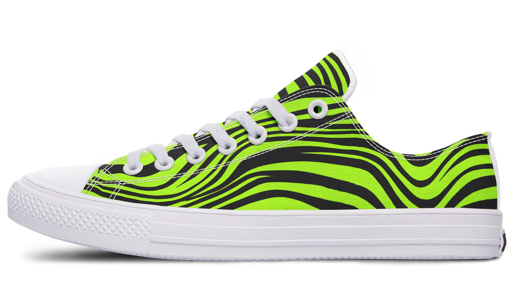 Neon Leopard x Neon Zebra Green Mismatch Low Tops