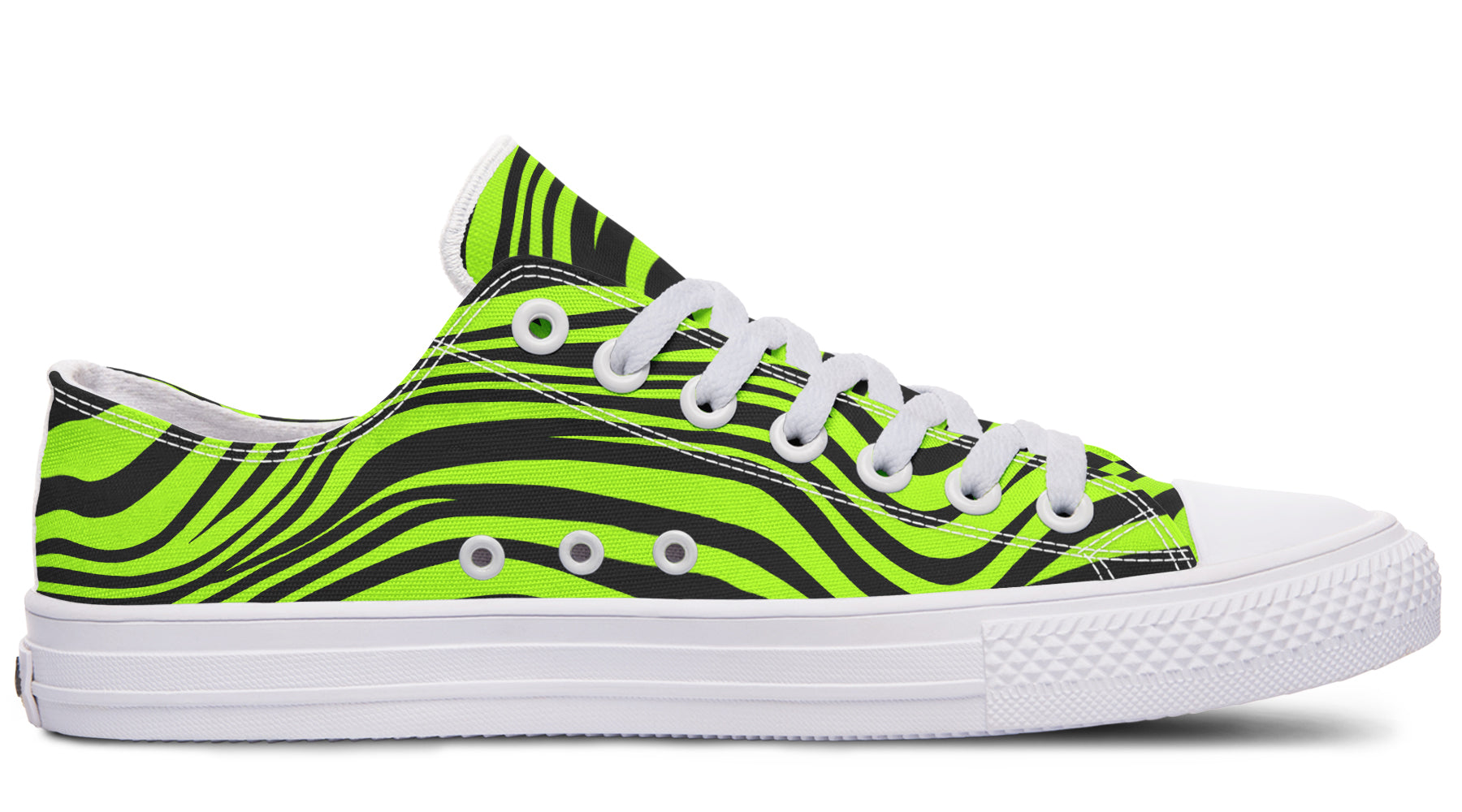 Neon Leopard x Neon Zebra Green Mismatch Low Tops