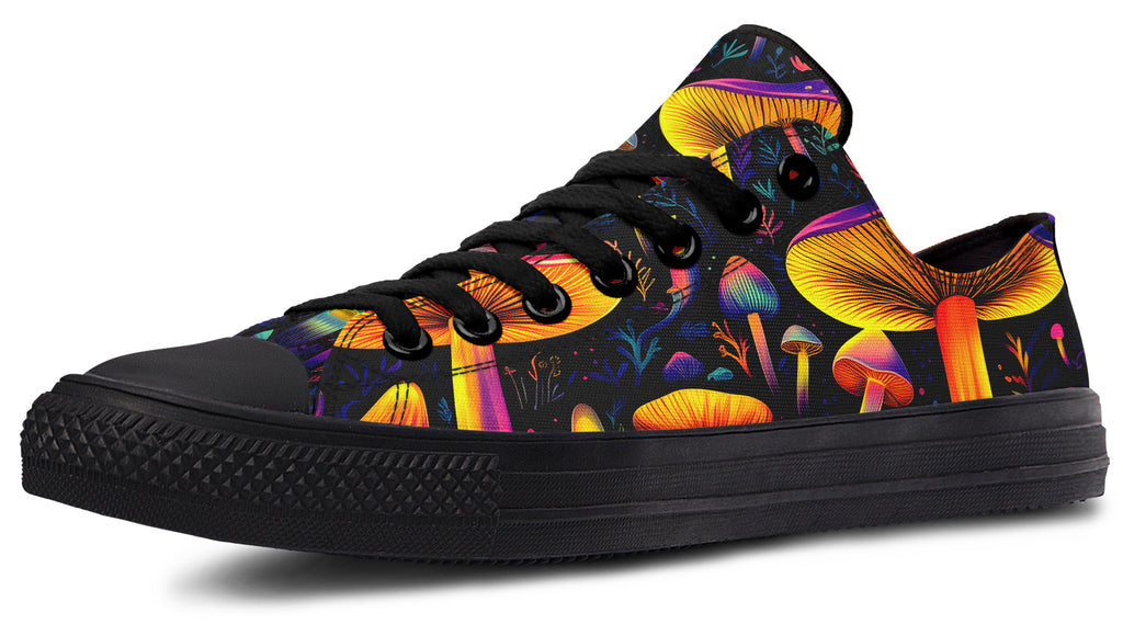 Neon Mushrooms Low Tops - Offbeat Sweetie