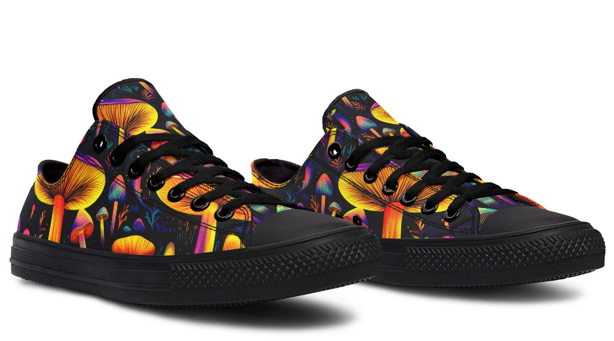 Neon Mushrooms Low Tops - Offbeat Sweetie