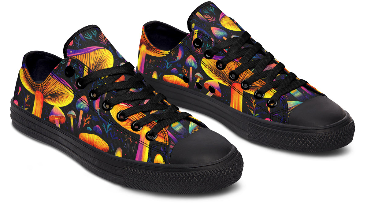 Neon Mushrooms Low Tops - Offbeat Sweetie