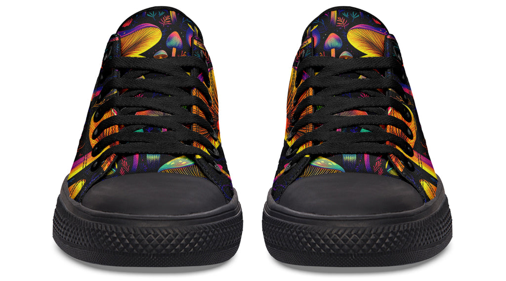 Neon Mushrooms Low Tops - Offbeat Sweetie