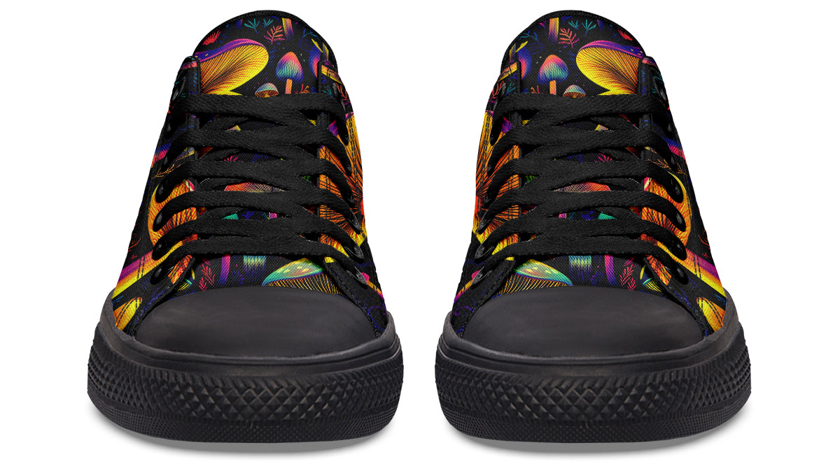 Neon Mushrooms Low Tops - Offbeat Sweetie