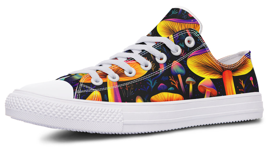 Neon Mushrooms Low Tops - Offbeat Sweetie