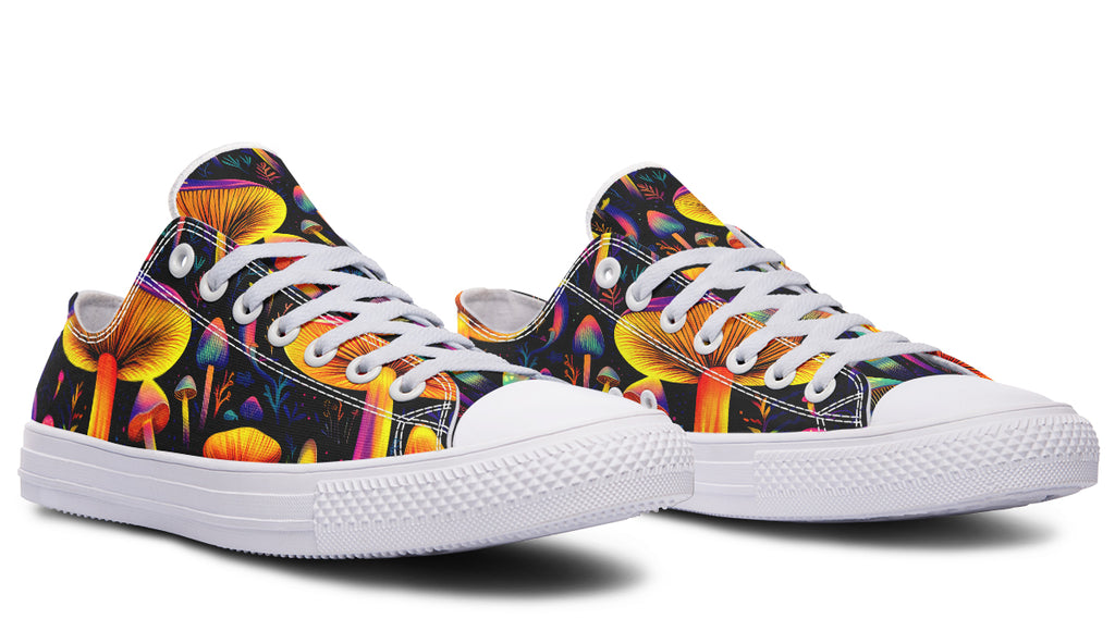 Neon Mushrooms Low Tops - Offbeat Sweetie
