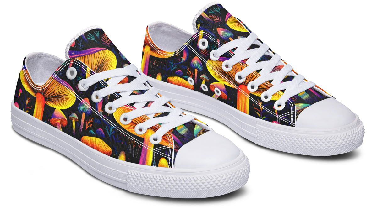 Neon Mushrooms Low Tops - Offbeat Sweetie