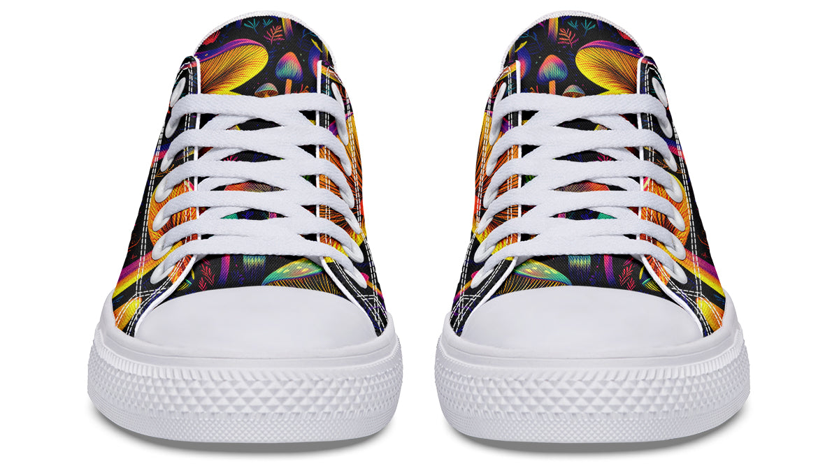 Neon Mushrooms Low Tops - Offbeat Sweetie