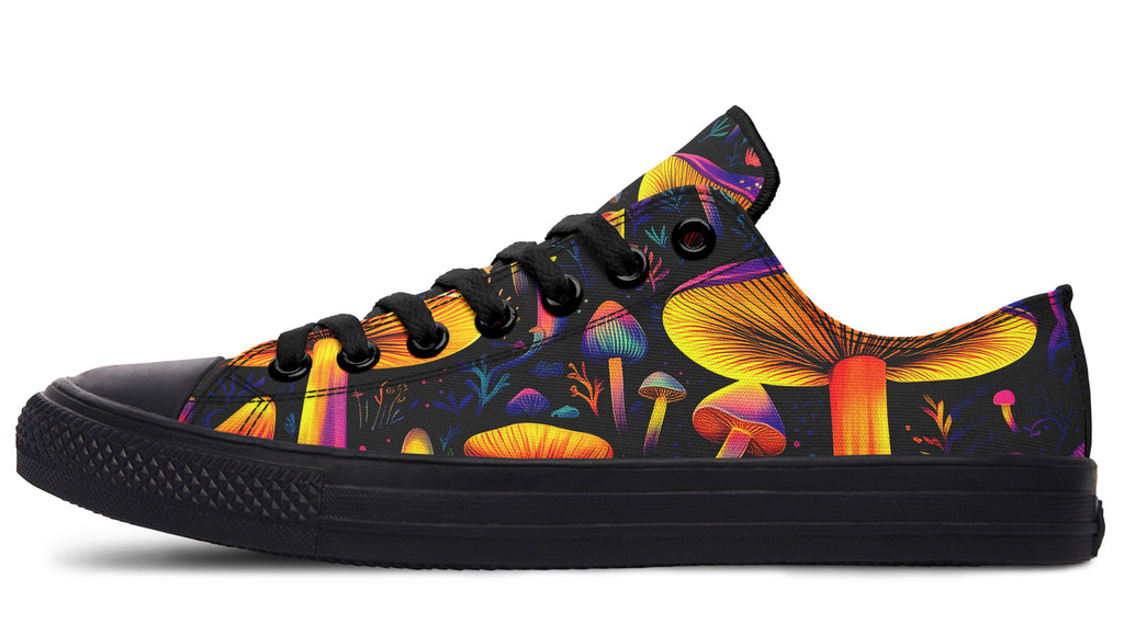 Neon Mushrooms Low Tops - Offbeat Sweetie