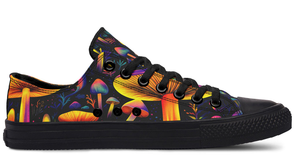 Neon Mushrooms Low Tops - Offbeat Sweetie