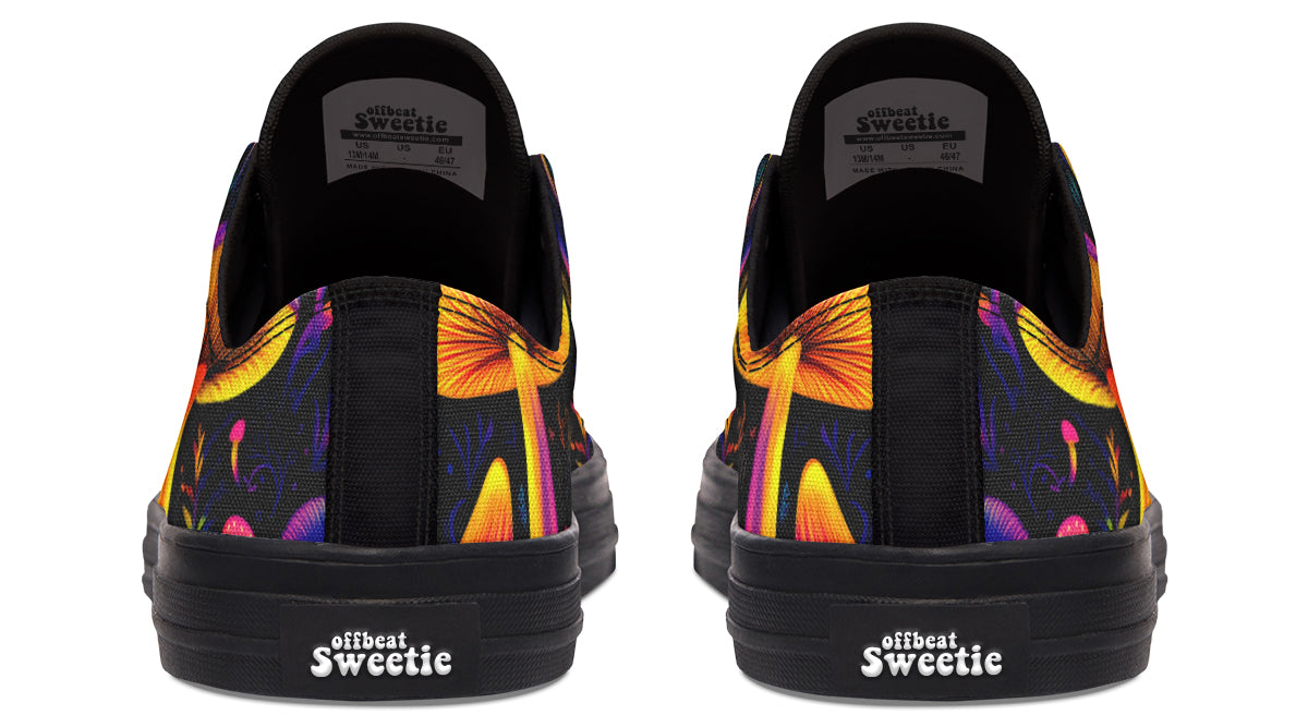 Neon Mushrooms Low Tops - Offbeat Sweetie