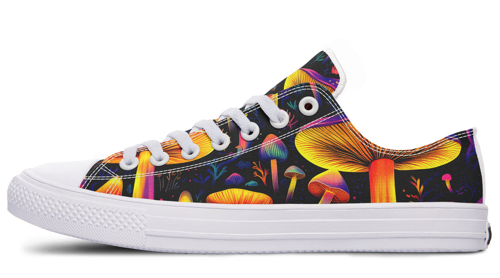 Neon Mushrooms Low Tops - Offbeat Sweetie