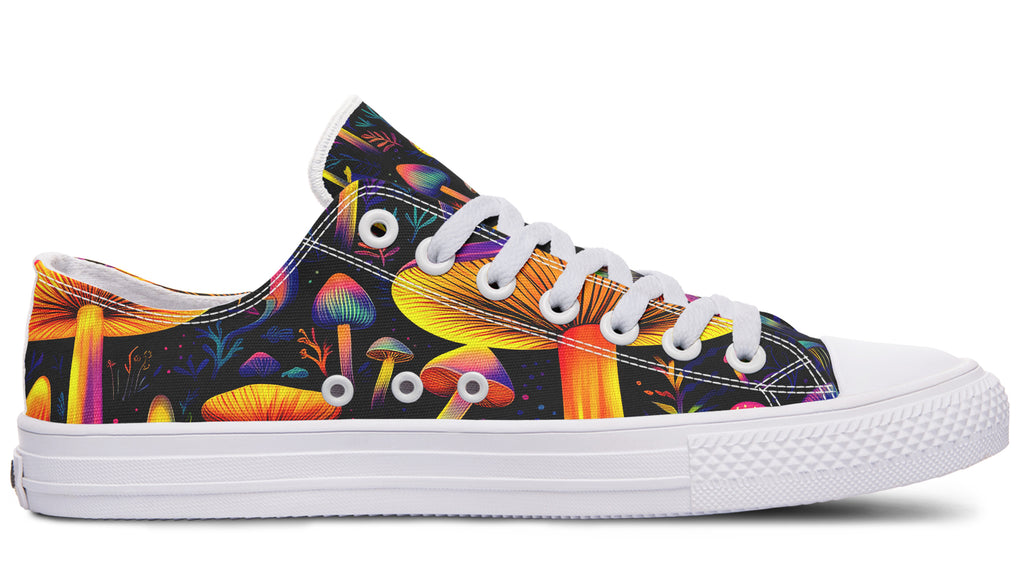 Neon Mushrooms Low Tops - Offbeat Sweetie