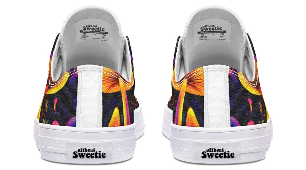 Neon Mushrooms Low Tops - Offbeat Sweetie