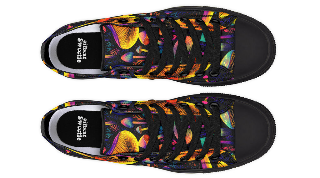 Neon Mushrooms Low Tops - Offbeat Sweetie
