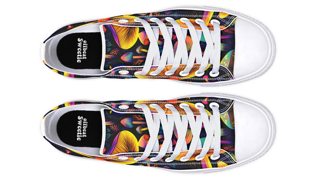 Neon Mushrooms Low Tops - Offbeat Sweetie