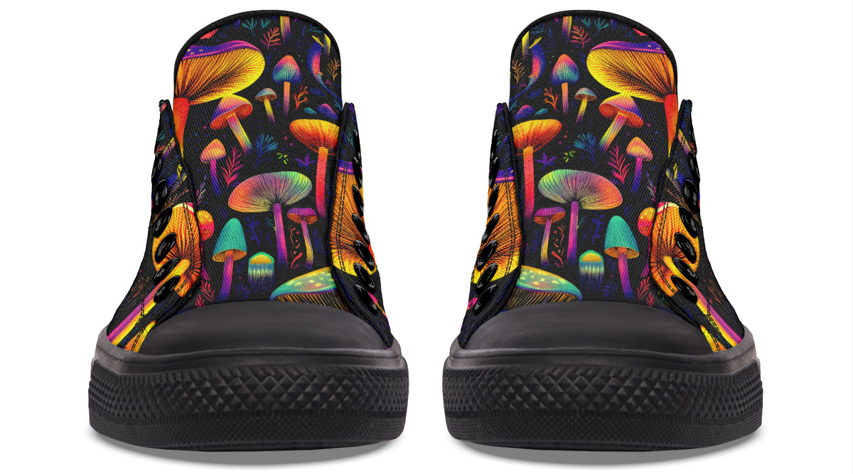 Neon Mushrooms Low Tops (Wide)