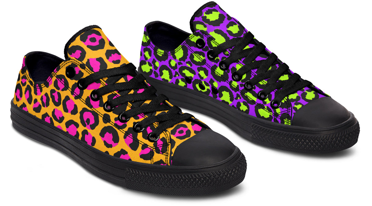 Neon Safari x Zombie Leopard Mismatch Low Tops