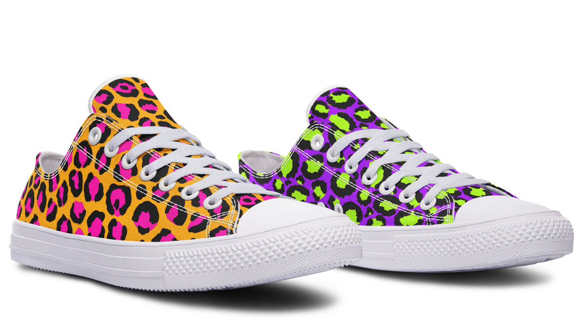 Neon Safari x Zombie Leopard Mismatch Low Tops