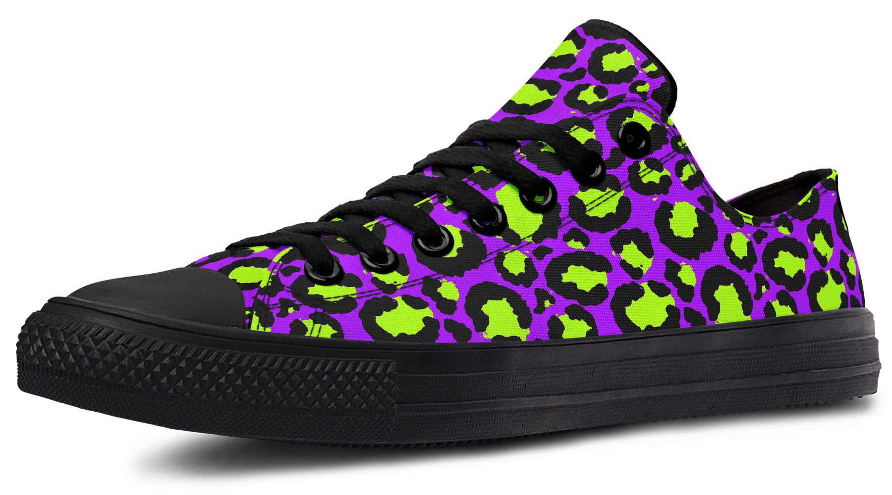 Neon Safari x Zombie Leopard Mismatch Low Tops (Wide)
