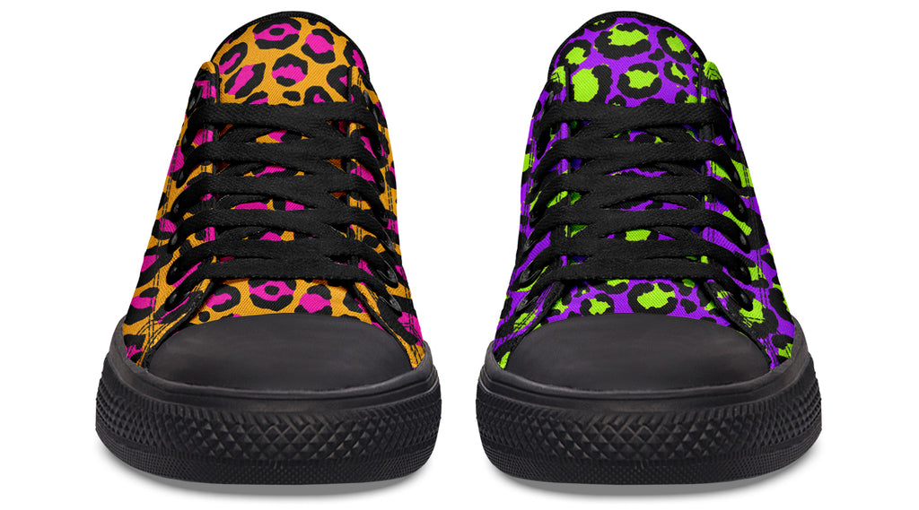 Neon Safari x Zombie Leopard Mismatch Low Tops (Wide)