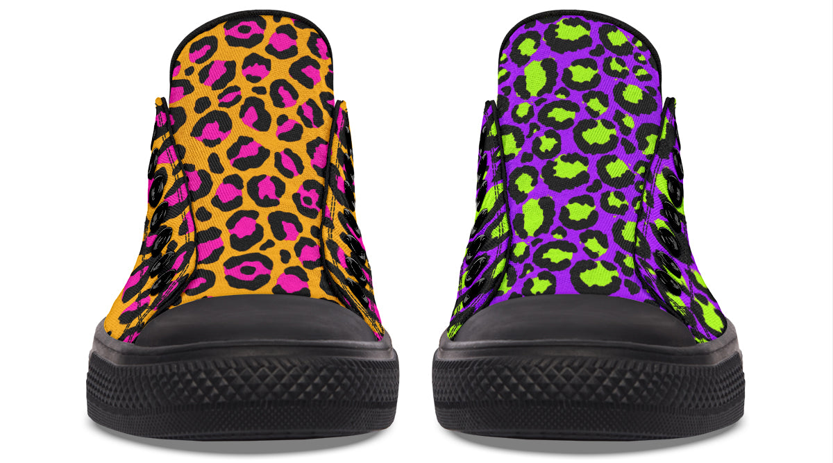 Neon Safari x Zombie Leopard Mismatch Low Tops (Wide)