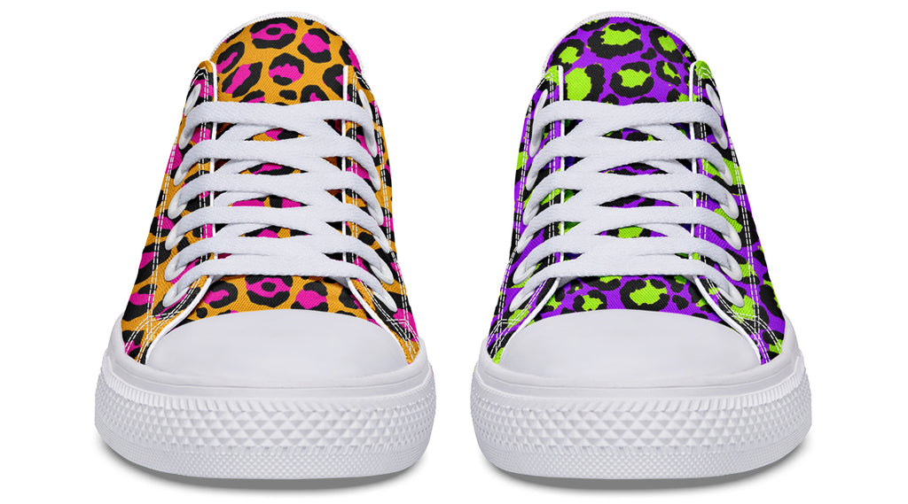 Neon Safari x Zombie Leopard Mismatch Low Tops (Wide)