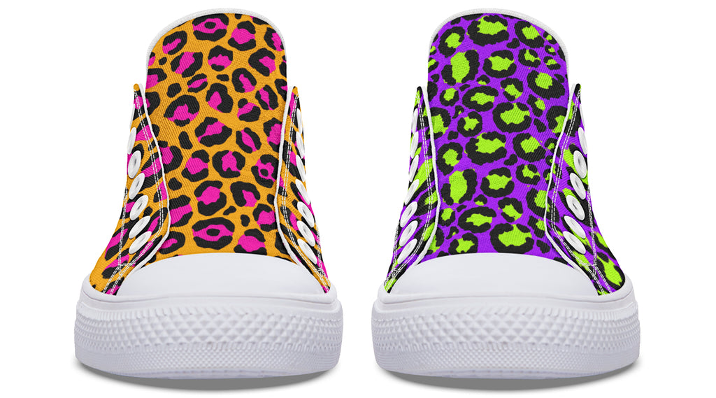 Neon Safari x Zombie Leopard Mismatch Low Tops (Wide)