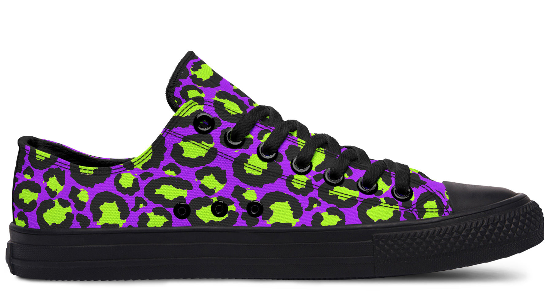 Neon Safari x Zombie Leopard Mismatch Low Tops (Wide)