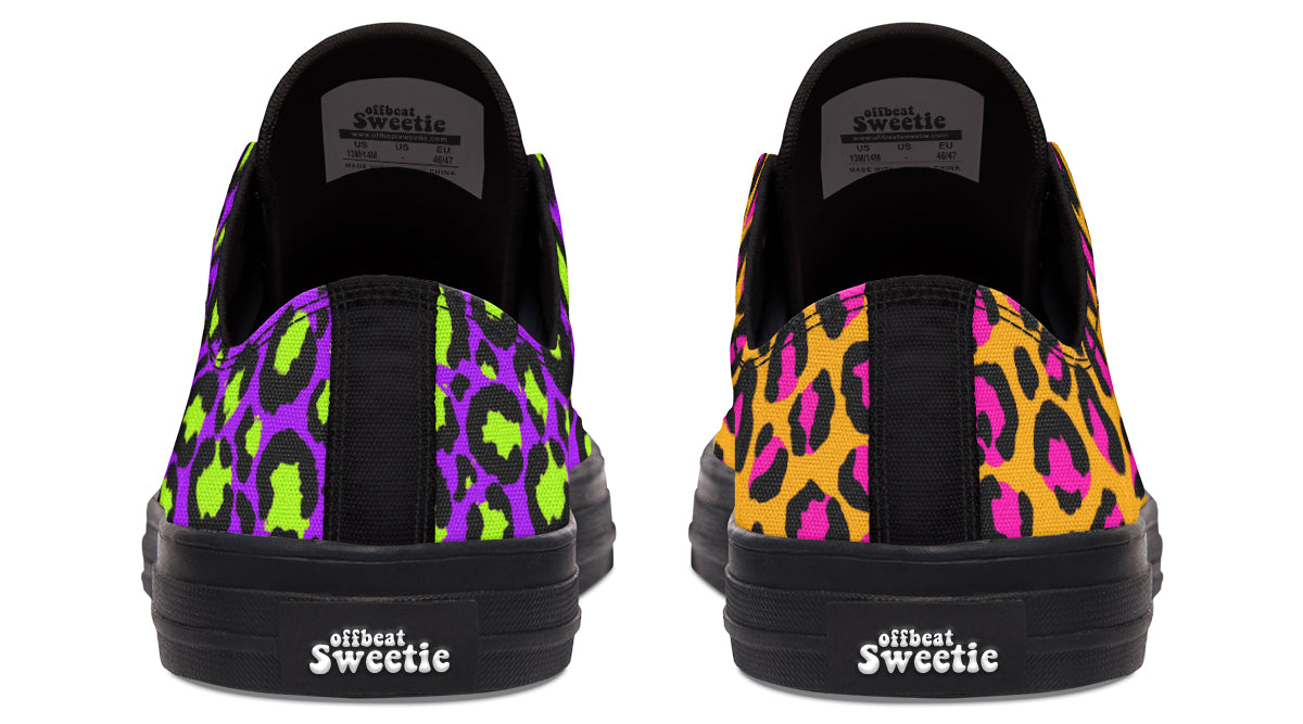 Neon Safari x Zombie Leopard Mismatch Low Tops (Wide)