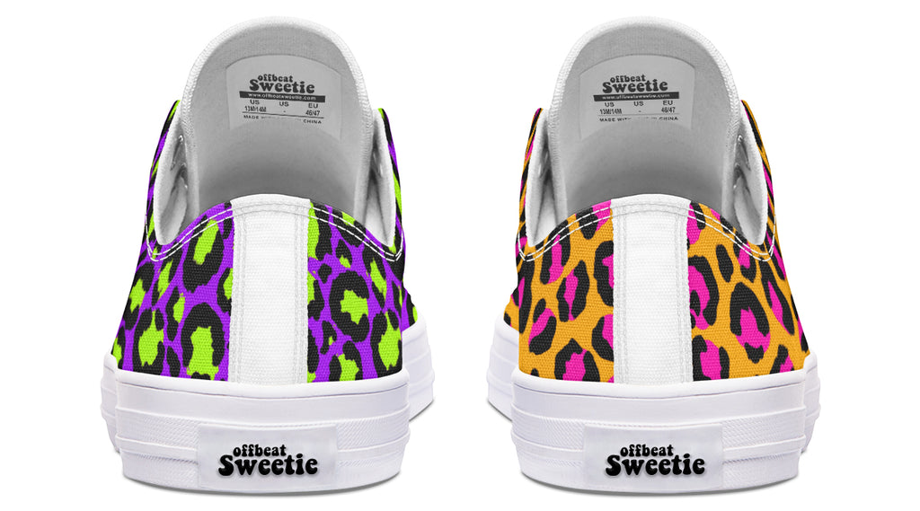 Neon Safari x Zombie Leopard Mismatch Low Tops (Wide)