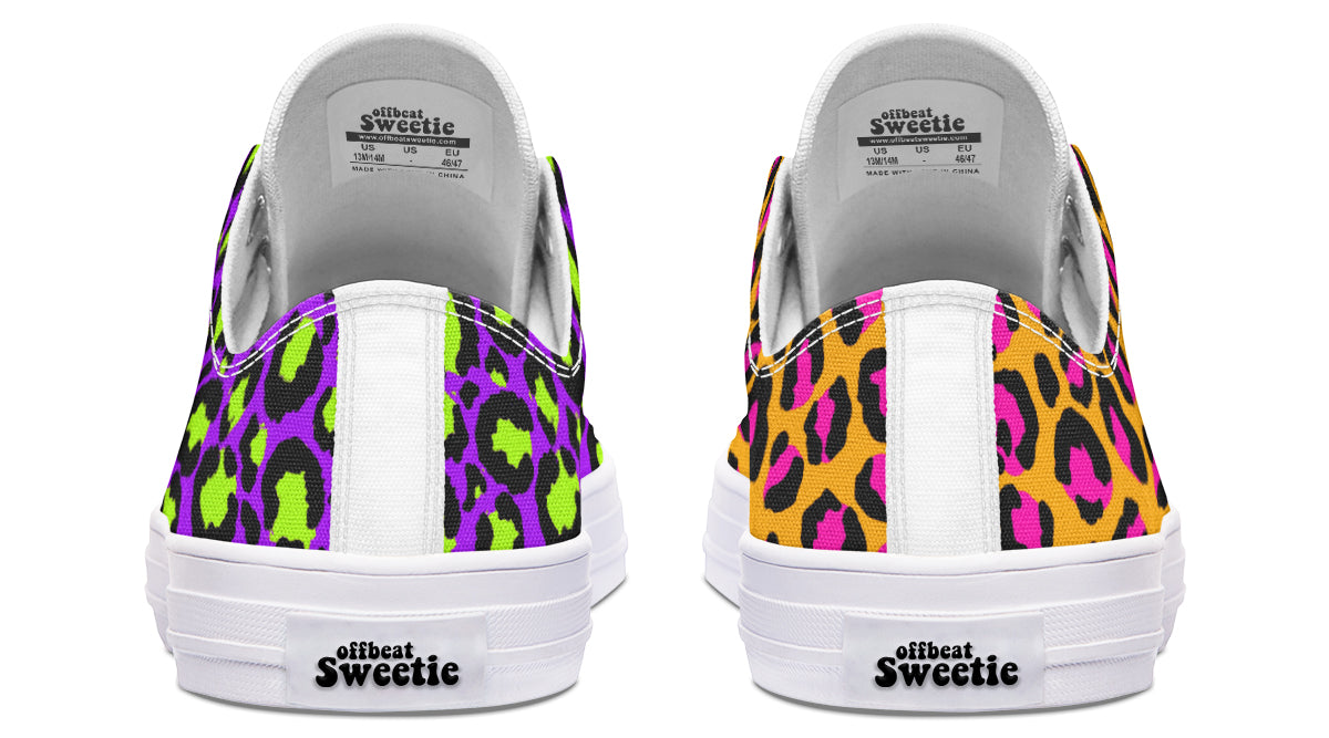 Neon Safari x Zombie Leopard Mismatch Low Tops (Wide)