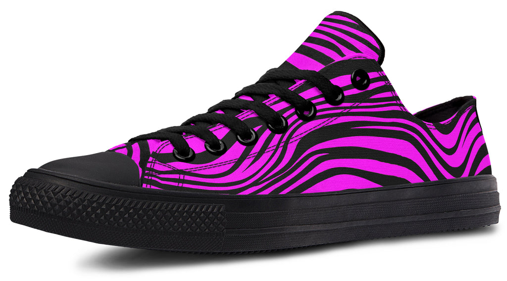 Neon Zebra Fuchsia Low Tops