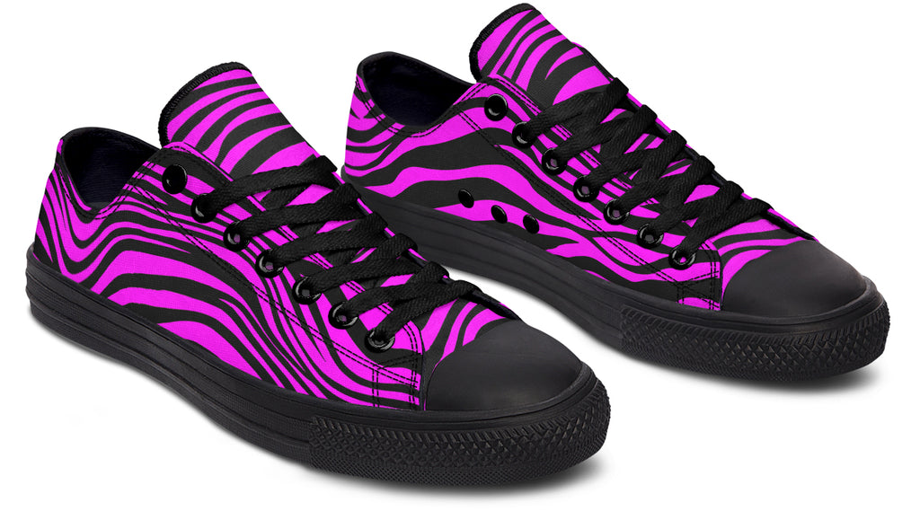 Neon Zebra Fuchsia Low Tops