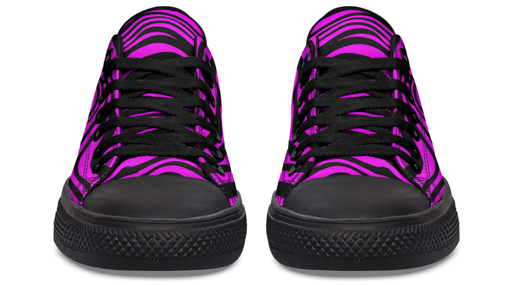 Neon Zebra Fuchsia Low Tops
