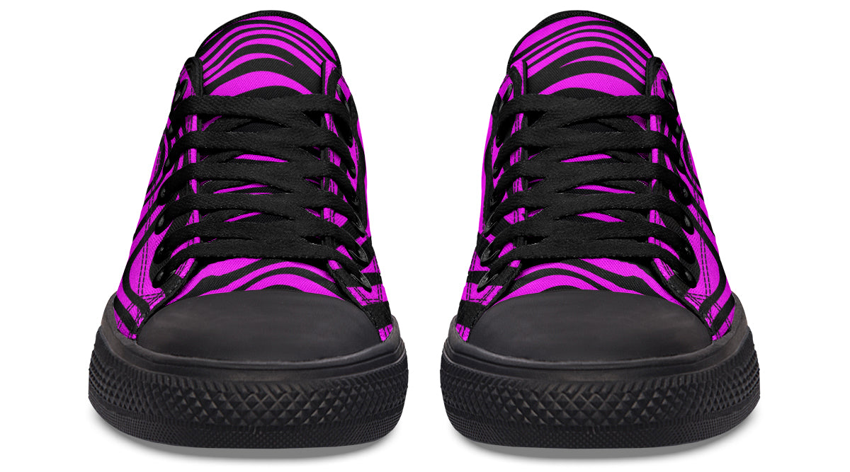 Neon Zebra Fuchsia Low Tops