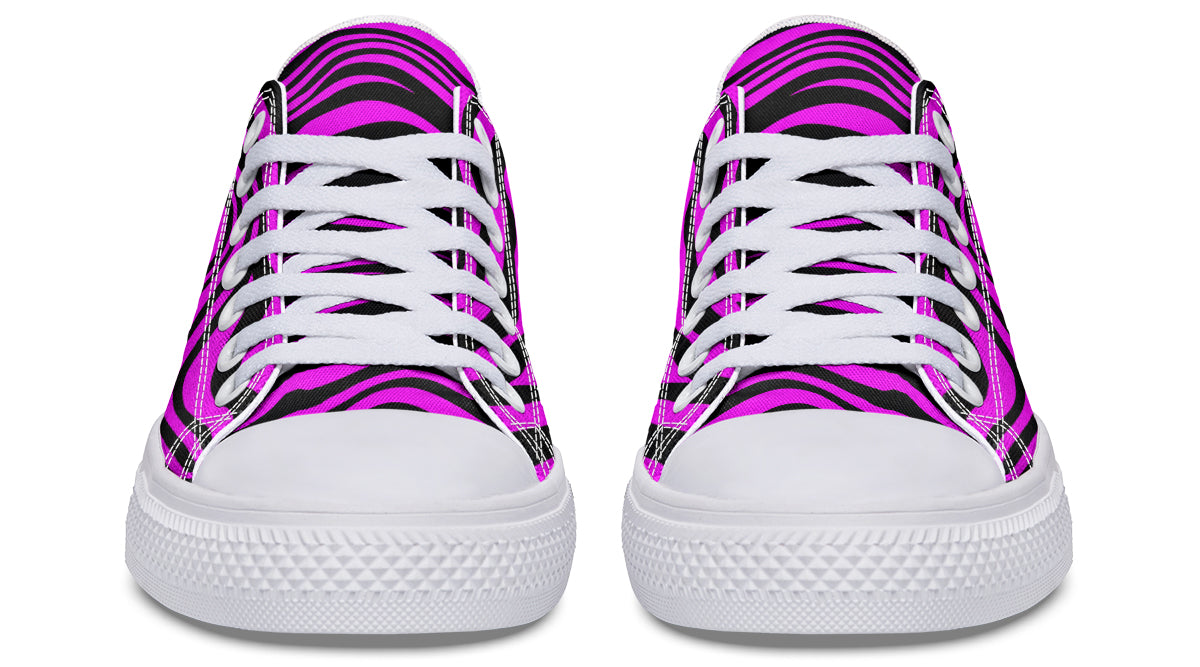 Neon Zebra Fuchsia Low Tops