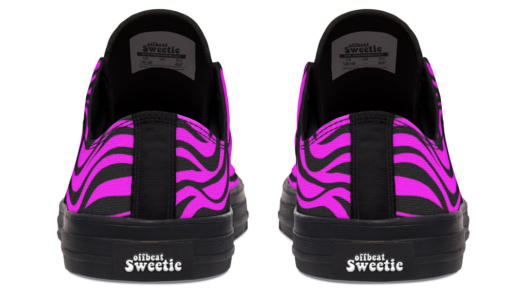 Neon Zebra Fuchsia Low Tops