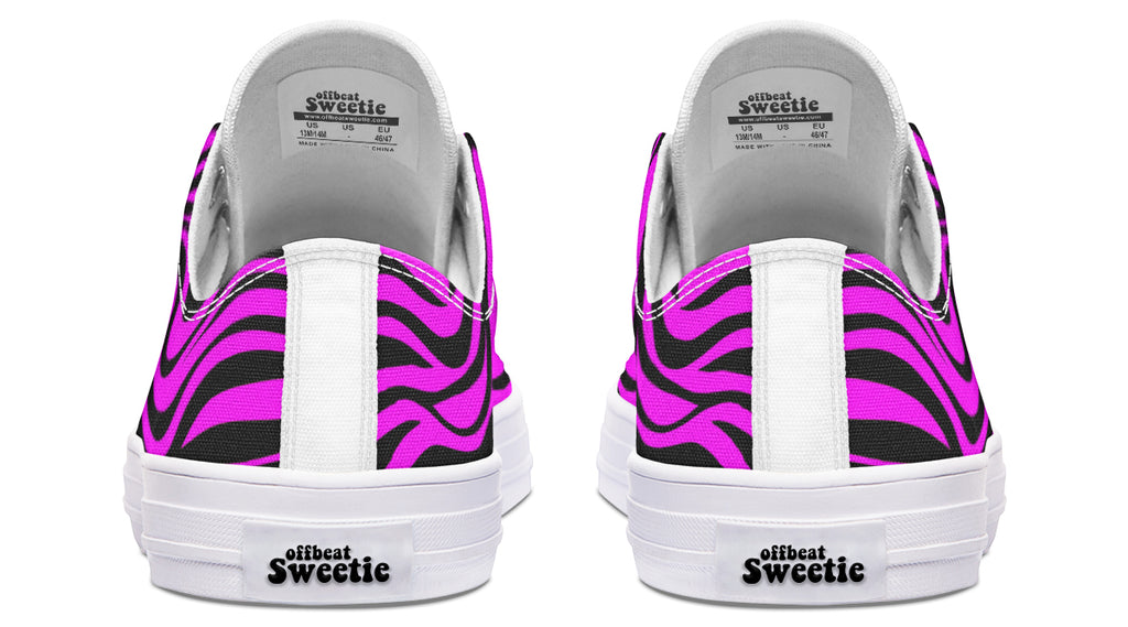 Neon Zebra Fuchsia Low Tops