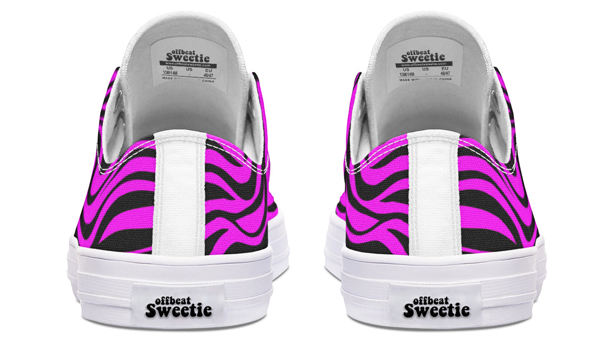 Neon Zebra Fuchsia Low Tops