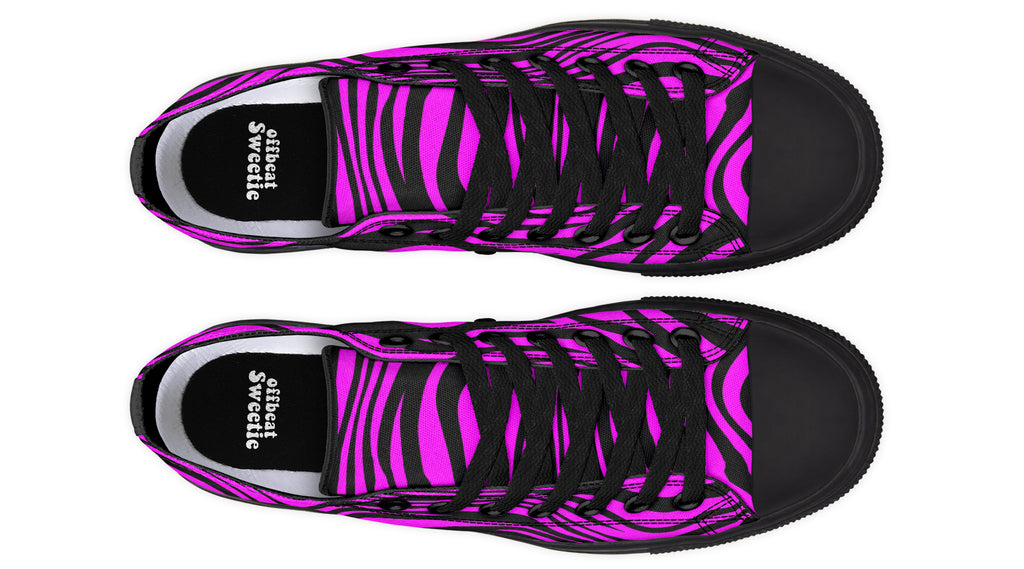 Neon Zebra Fuchsia Low Tops