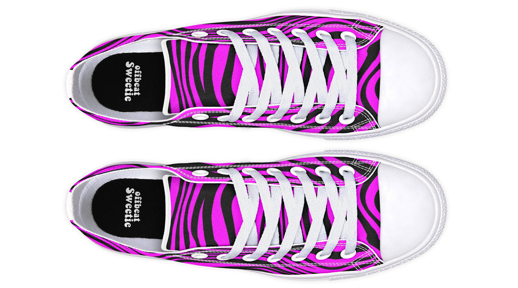 Neon Zebra Fuchsia Low Tops