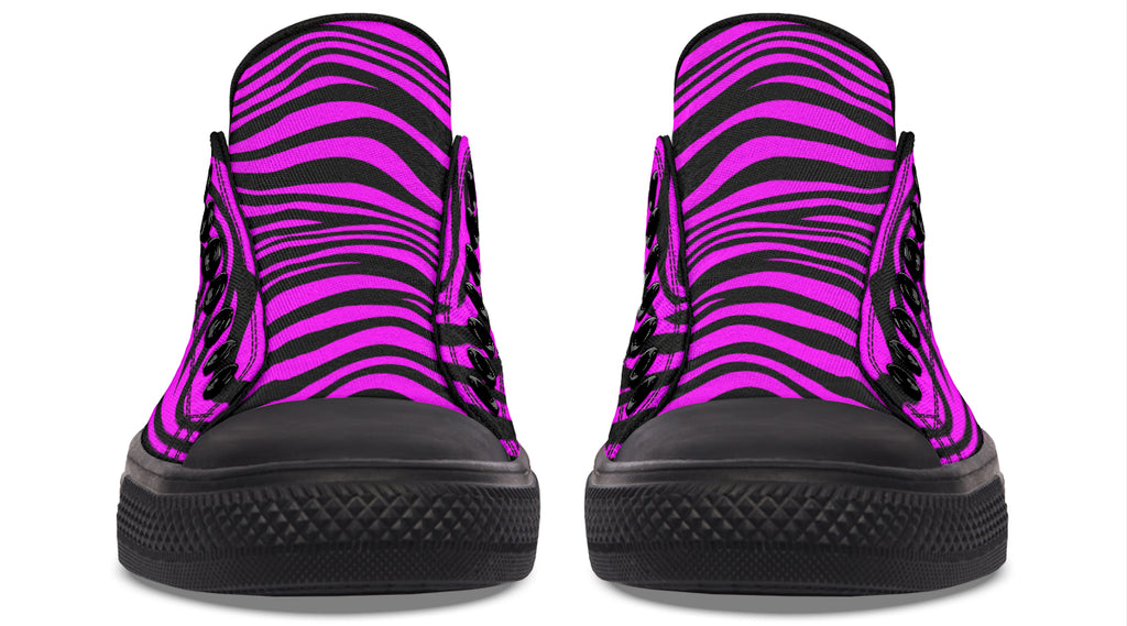 Neon Zebra Fuchsia Low Tops (Wide)